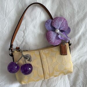 vintage Coach Yellow Optic Canvas Mini Bag